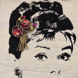 Vintage MCM Rhinestone Gold Jeweled Brooch